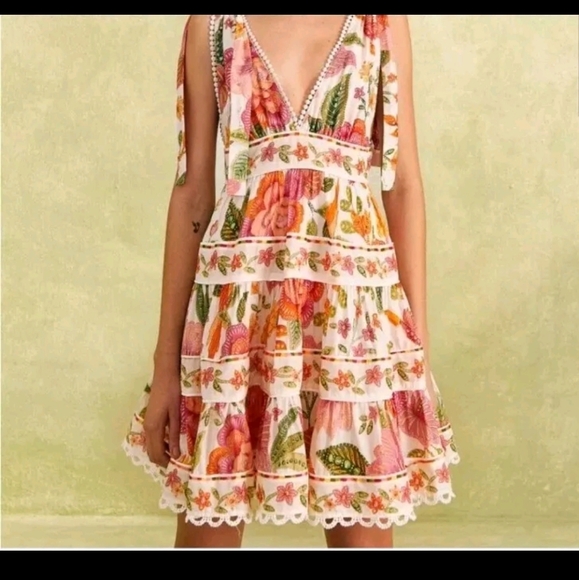 Farm Rio Macaw bloom Minidress